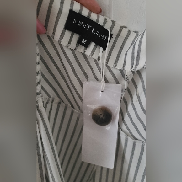 BRAND NEW Mint Limit Button Down Midi Dress in Stripe - Picture 7 of 8